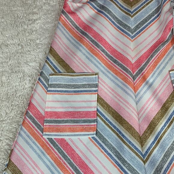 Vintage 70s striped a line polyester dress, 10 or small - Picture 4 of 8